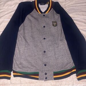 Ralph Lauren Men's Gray and Navy Bomber Jacket